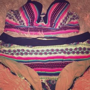 Two piece high waisted swim suit , 42d and 22